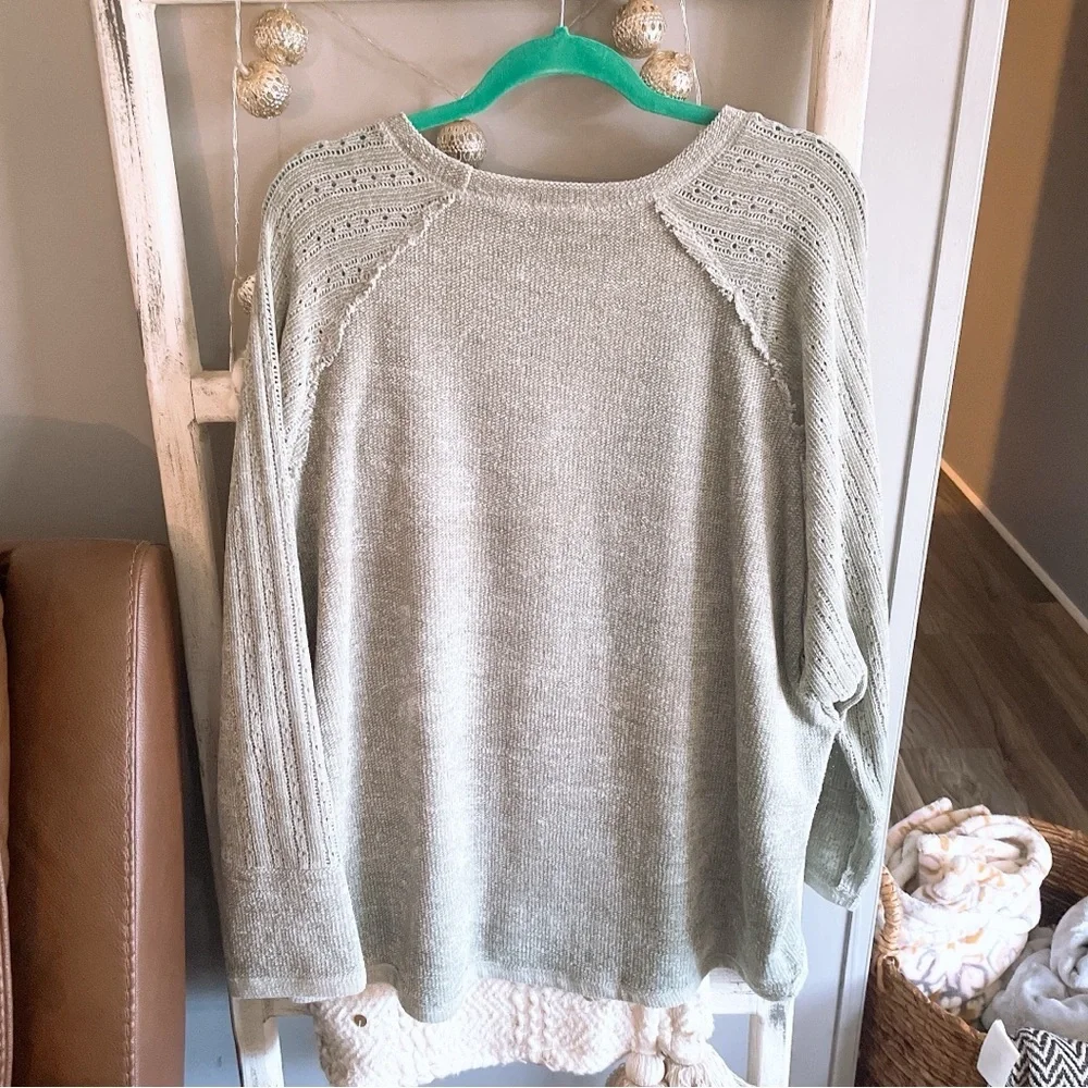 Easel Sage Green Pullover Sweater Size 1X - Picture 6 of 8